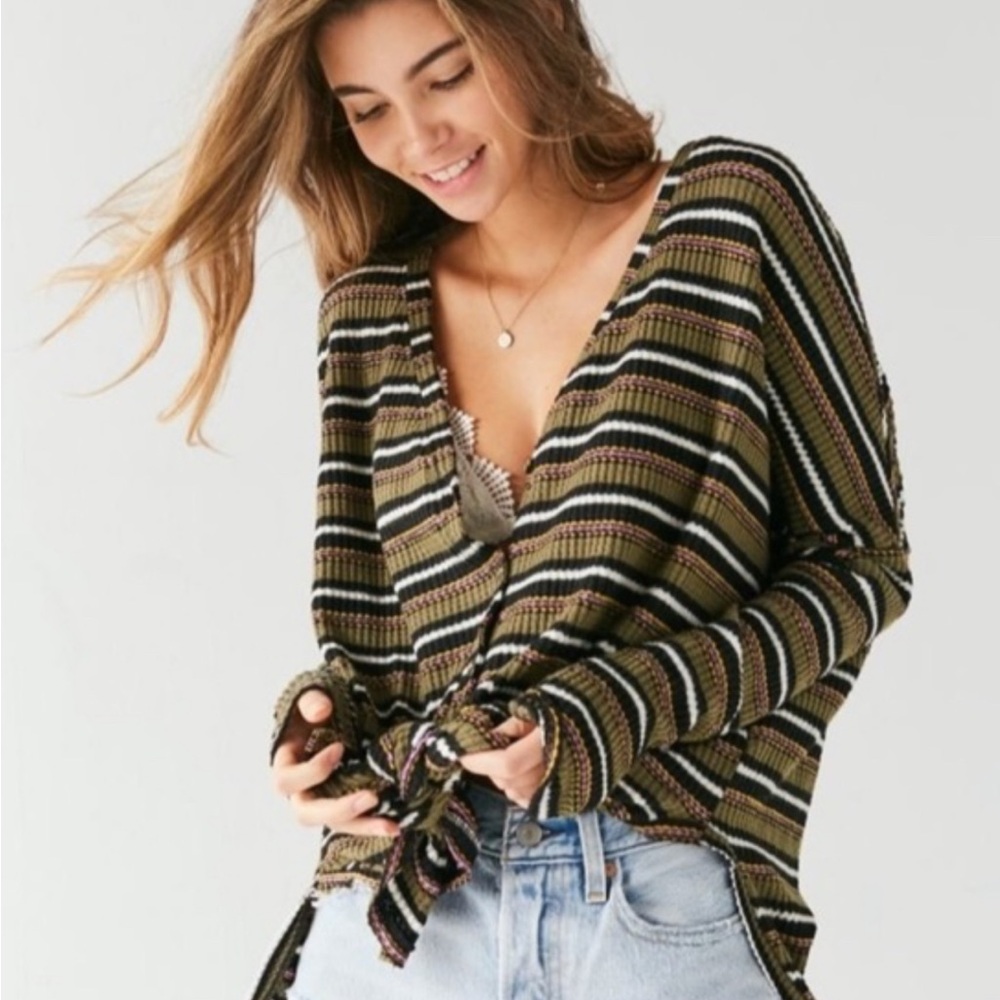 Urban Outfitters Striped Button Front Cardigan Size S